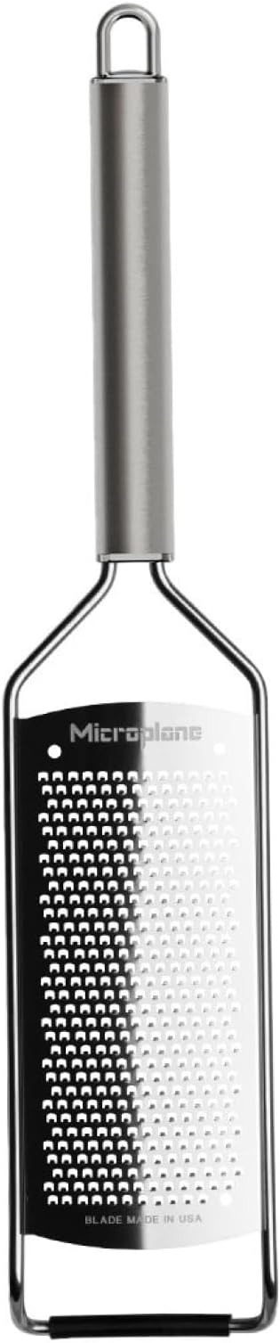 Microplane Professional Series Kitchen Grater new Fine for Hard Cheese, Citrus Fruits, Garlic, Chili, Cinnamon and Nutmeg with Stainless Steel Blades - Made in USA