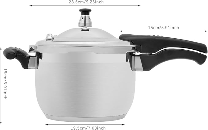 5 L/5.28Qt Pressure Cooker,80Kpa High Pressure Stovetop Cooker with 3-Layer Composite Bottom,304 Stainless Steel Pressure Canner with Double Valves for Commercial & Home Use