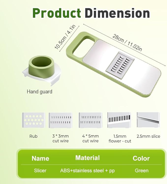 Multifunctional Vegetable Cutter, 2025 New Vegetable Slicer with Adjustable Stainless Steel Blade, Kitchen Chopper with Hand Guard for Vegetable, Fruit, Onion, Potato, Tomato, Cabbage (3pcs)