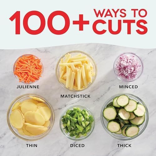 Safety Mandoline Slicer with 7 Blades, Mandoline Food Chopper Vegetable Cutter for Potatoes, Cheese, Apples, Carrots, Onion, Garlic, and More (Gray), large