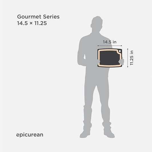 Epicurean Gourmet Series Cutting Board with Juice Groove 14.5-Inch by 11.25-Inch, Slate/Natural