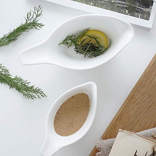 Sizikato Bird-Shaped Pure White Porcelain Easy Pour Gravy Sauce Boat Creamer Pitcher. 5 Oz