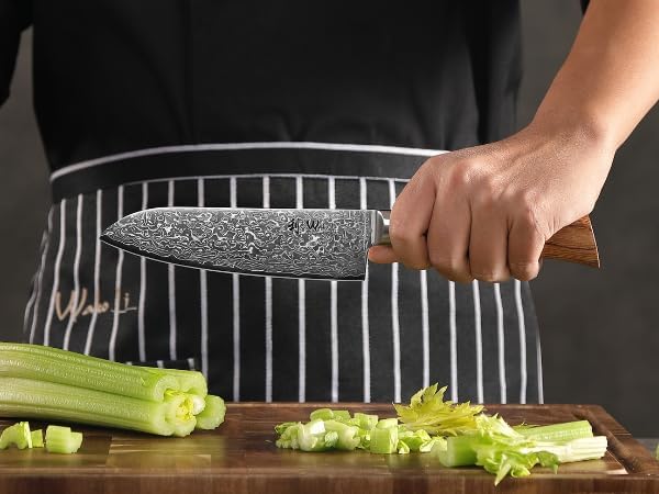 Wakoli EDIB Pro 3-Piece Damascus Kitchen Knife Set in Gift Box – Sharp Knives Set made of Genuine Damascus Steel (VG10 Core) – Santoku, Small Santoku & Paring Knife – Ergonomic Pakkawood Handles