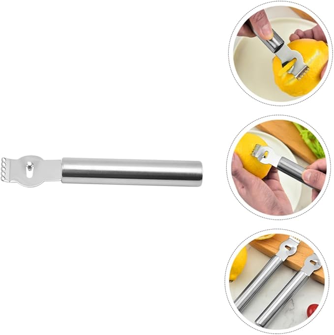 Unomor 3pcs Stainless Steel Lemon Peeler and Zester Multifunctional Citrus Grater for Fruits Cheese and Vegetables Portable Kitchen Gadget for Easy Food Preparation
