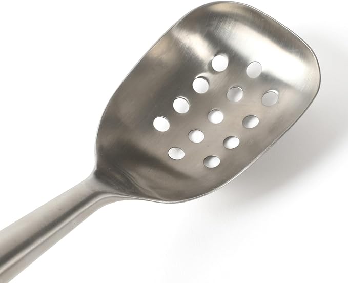 Calphalon Edge Stainless Steel Slotted Kitchen Spoon - Taupe