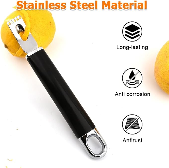 2Pcs Citrus Zester, Stainless Steels Orange Lemon Grater with 2 Different Sharp Blades for Kitchen Bar Restaurant