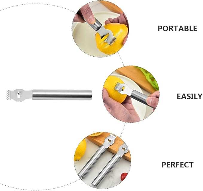 3PCS Stainless Steel Lemon Grater Set Multi-Purpose Kitchen Gadget for Zesting Peeling Fruits Vegetables Ergonomic Design for Easy Handling