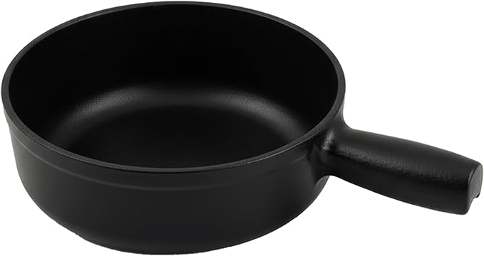 Swissmar Lugano Cast Iron Cheese Fondue Pot Replacement, 1.4 QT / 1.3 L – Compatible with Swissmar Lugano Fondue Sets – Ideal for Melting Cheese, Chocolate, & Caramel – Matte Black