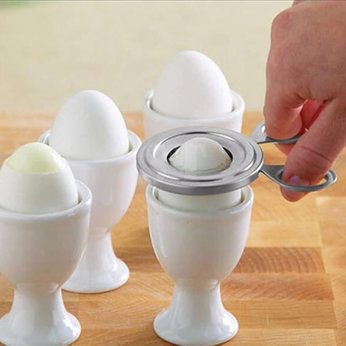 Acxico 2 pcs Kitchen Stainless Cooked Boiled Egg Cutter Scissors Clipper Slicers