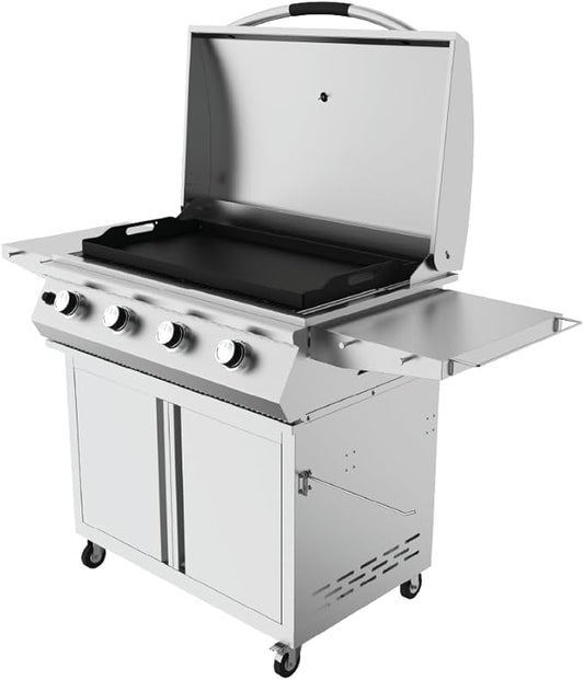 GRILLA Primate Gas Grill & Griddle with Clearview Grease Management System, Heavy-Duty Stainless Steel Design, 490 Square Inches of Cook Space for Grilling, Outdoor Grilling, Outdoor Cooking