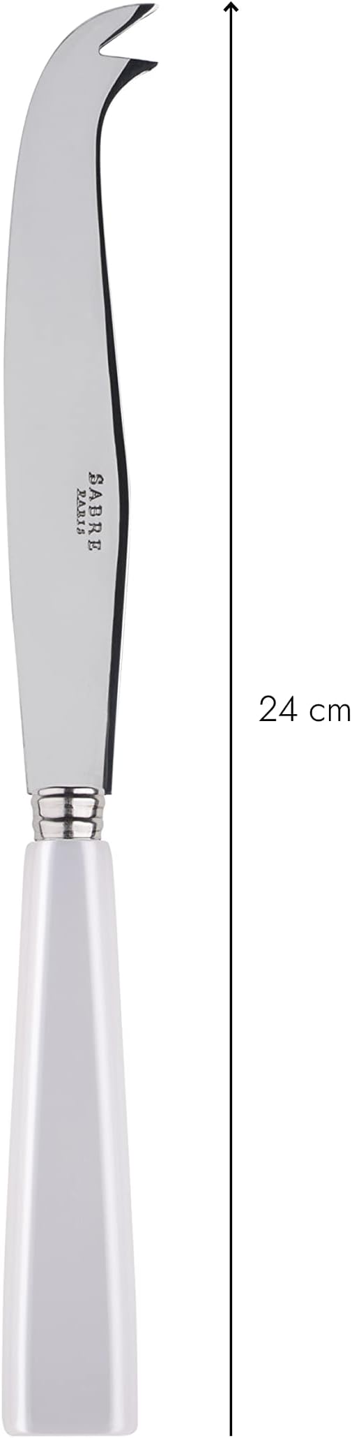 SABRE PARIS - Cheese Knife 9.4 inches - Icône Collection - All Cheeses - Stainless Steel & Acrylic - Dishwasher Safe - White