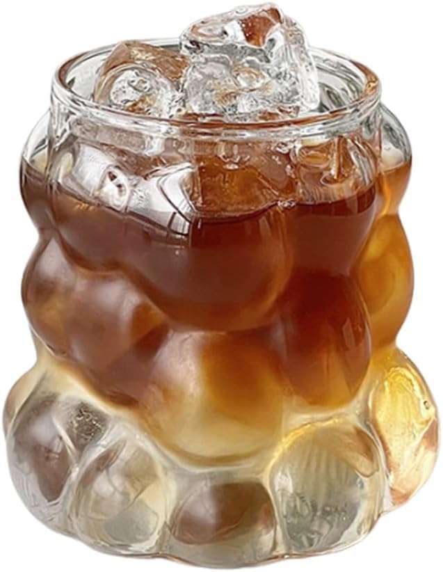 2pcs glass cup, Grape-Shaped Mug,Coffee Cup for Milk, Latte, Water, Juice - Universal Holiday Drinkware,Clear Glass Beverage Cup(grape)