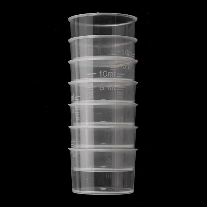 MEETOOT 50pcs Disposable Measuring Cup 10ml Laboratory Test Cups with Scales, Clear Liquid Measuring Cups