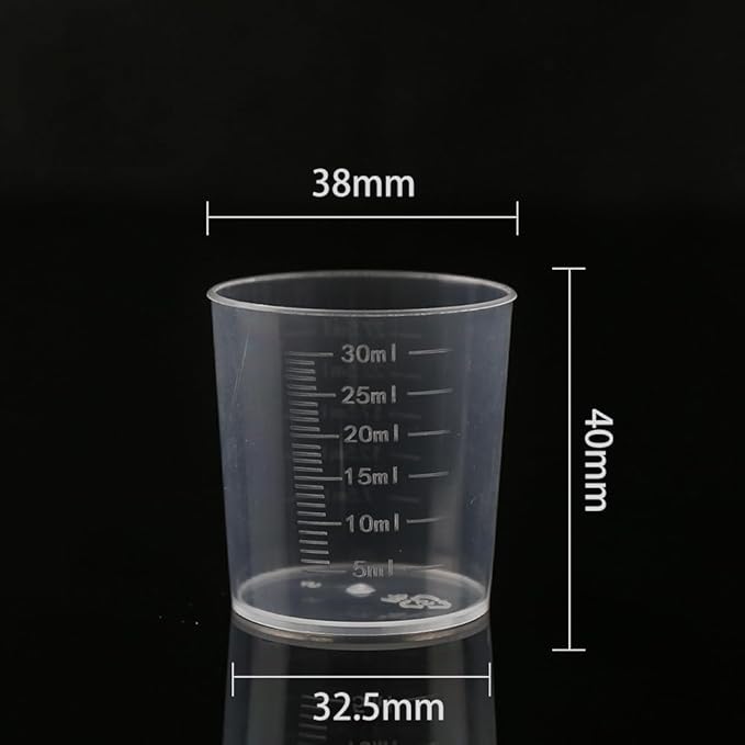 10pcs 30ml Plastic Liquid Measuring Cups Transparent Clear Plastic Graduated Kitchen Cooking Medicine Measure Tool