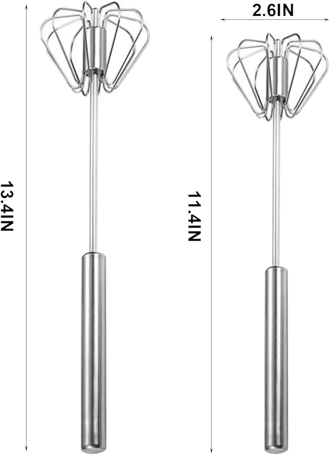 Semi Automatic Whisk, Stainless Steel Automatic Egg Whisk for Milk, Egg, Cream, Kitchen, Restaurants, Bars (2)