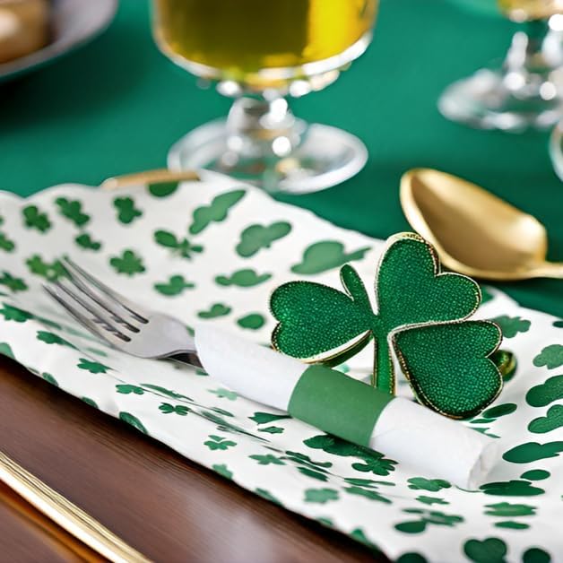 NATURALABEL 2000 PCS Paper Napkin Rings with Box, Self-Adhesive Napkin Bands, for Family Reunion, Birthday Party, Wedding, Celebration (Green)