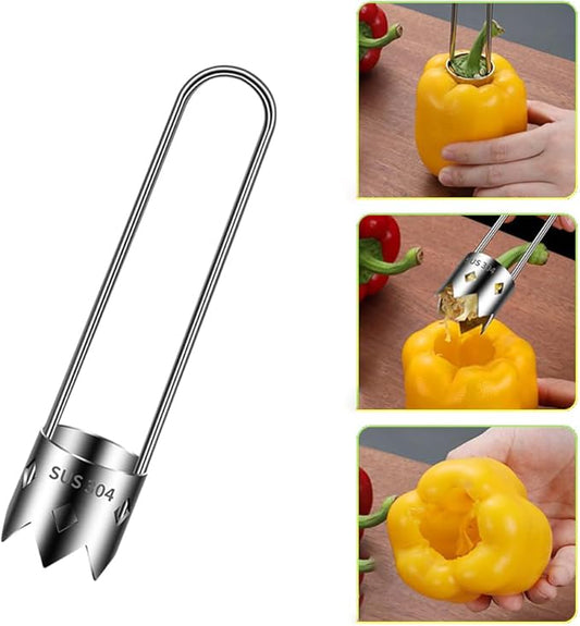 Red Bell Pepper Seed Corer,2024 New Stainless Steel Fruite Corer,For Vegetables Fruit Kitchen Gadget (1 PCS)