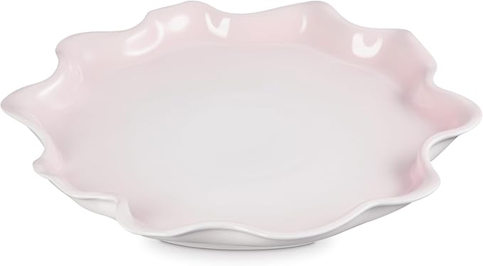 Le Creuset Stoneware Iris Cpllection Serving Platter, 14", Shell Pink