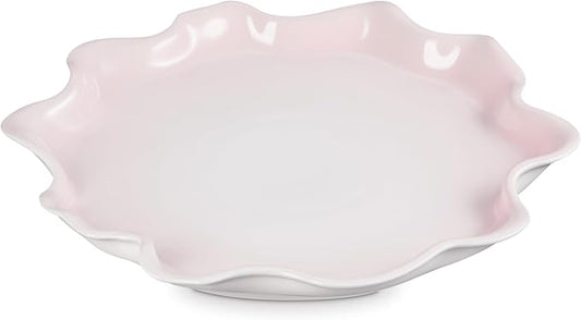 Le Creuset Stoneware Iris Cpllection Serving Platter, 14", Shell Pink