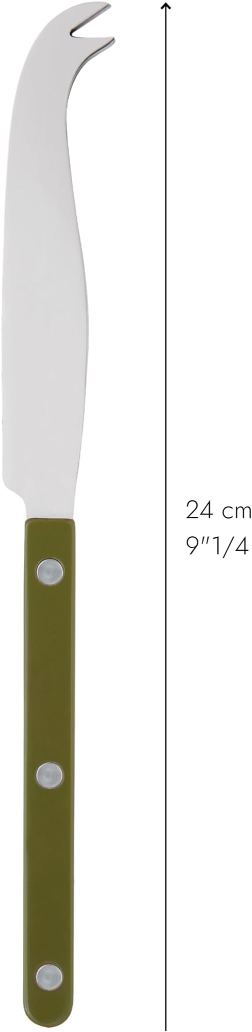 SABRE PARIS - Cheese Knife 9.4 inches - Bistrot Collection - All Cheeses - Stainless Steel & Nylon - Dishwasher Safe - Fern Green - Brilliant Finish
