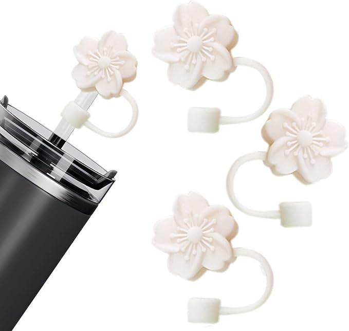 White Straw Cover for Stanley Cup, 10mm (0.4inch) Silicone Straw Covers for 40Oz&30Oz Stanley Cup