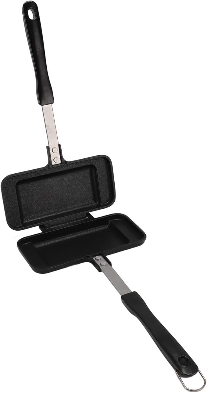 Aluminum Waffle Maker Pan, Nonstick Stove Top Waffle Pan, Portable with Long Handle - Quick Crisp Waffles, Easy Cleanup, Perfect for Family Breakfast and Camping (Type 1)