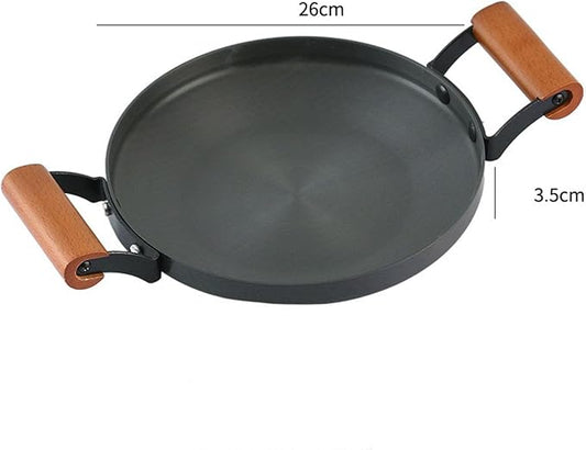 Sunicon Aluminum Alloy Braiser Multifunction Induction Cooking Fry Pan Dual Handles Cookwares Commercial Home Kitchen (22cm)