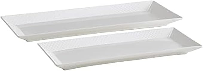 Mikasa Trellis Chip Resistant Set of 2 Platter Serving Tray, 12 and 15 inch