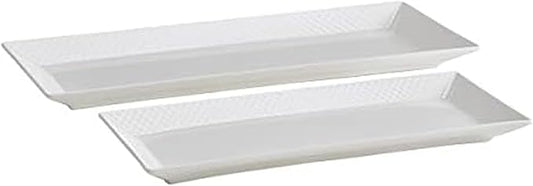 Mikasa Trellis Chip Resistant Set of 2 Platter Serving Tray, 12 and 15 inch