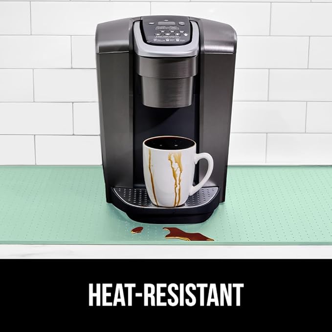 GORILLA GRIP Silicone Coffee Mat, 15x23, Espresso Machine Bar Accessories, Keep Kitchen Counters Clean, Stays in Place, Waterproof and Heat Resistant Dish Drying Mats, Home Decor Essentials, Mint