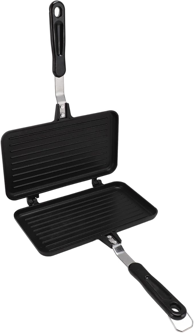 Waffle Maker Pan Nonstick Stovetop Waffle Pan Portable Aluminum Waffle Maker for Family Breakfast Baking Camping Picnic (Style 2)