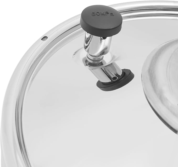 Bokknppo Stainless Steel Pressure Cooker Large Capacity 60Kpa Pressure Pot Explosion-proof Compound Bottom Pressure Canner with Pressure Limiting Valve for Gas Stove Induction Cooker (11L/ 11.62 Qt)