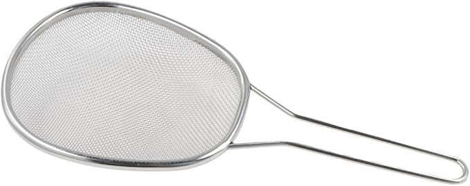 Stainless Steel Ladle Strainer for Cooking and Frying, Food Strainer Colander Stainless Steel Mesh Strainer Pasta Spaghetti Strainer Frying Spoon
