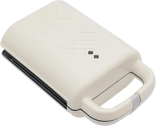 Sandwich Maker,Personal Breakfast Machine,Portable Sandwich Maker,Pizza Pockets,Electric Contact Grill Single for Making Sandwiches,Eggs,Bacon (White)