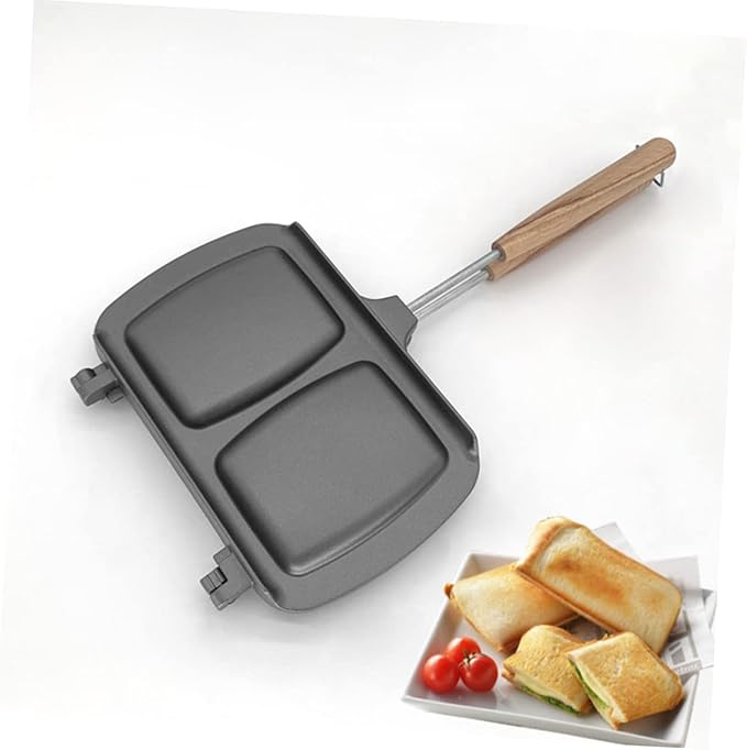 Cabilock Nonstick Double Sided Pan Sandwich Maker Bread Baking Plate Stovetop Press Versatile Kitchen Tool