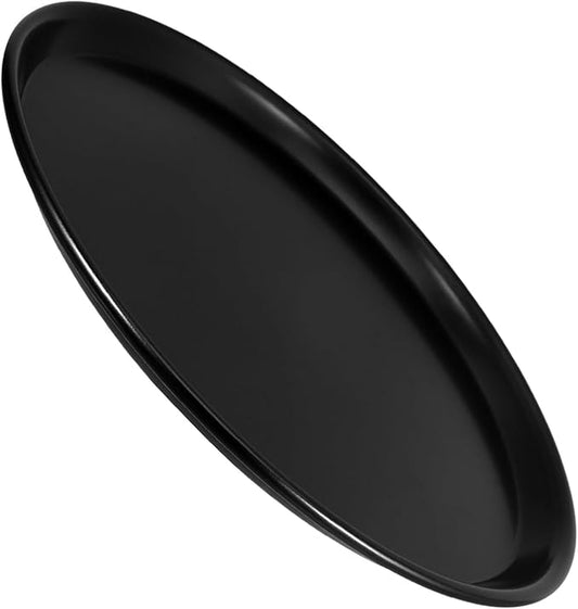 DIYEAH Microwave Pizza Crisper Pan, Non-Stick Aluminum Alloy Baking Tray, 12-Inch Round Pizza Plate for Microwave Oven, Black