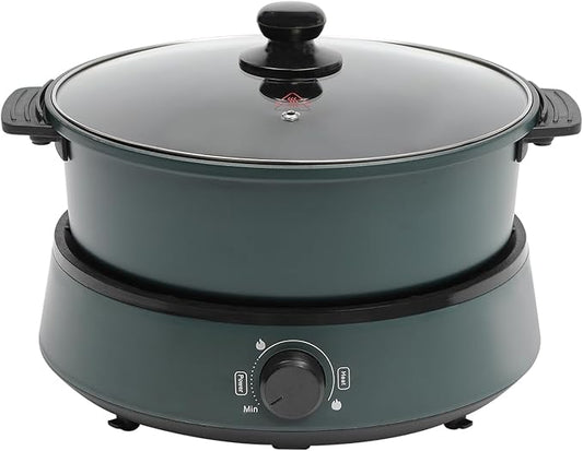 4L/4.2Qt Electric Hot Pot,Portable Electric Pan 1350W,Non-Stick Electric Skillet 1-5 People,Multi-Cooker for Parties, Barbecues,Camping,Travel (Green)