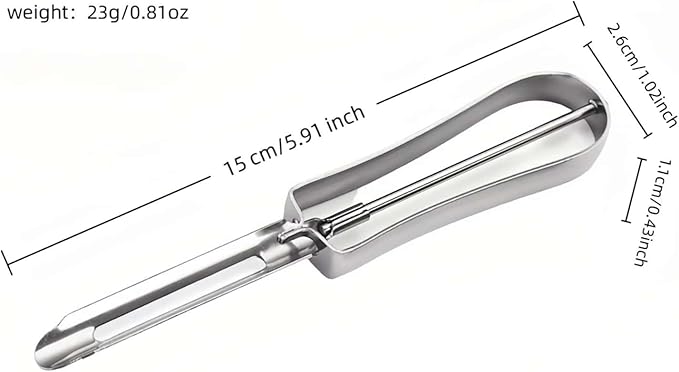 Professional Stainless Steel Peeler - Swivel Blade, Ergonomic Handle, Potato Eye Remover - Commercial Grade Vegetable Peeler for Potatoes, Carrots, Apples - Dishwasher Safe