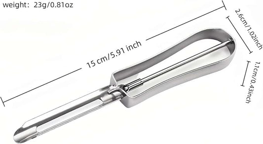 Professional Stainless Steel Peeler - Swivel Blade, Ergonomic Handle, Potato Eye Remover - Commercial Grade Vegetable Peeler for Potatoes, Carrots, Apples - Dishwasher Safe