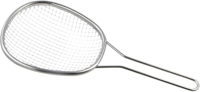 Stainless Steel Ladle Strainer for Cooking and Frying, Food Strainer Colander Stainless Steel Mesh Strainer Pasta Spaghetti Strainer Frying Spoon