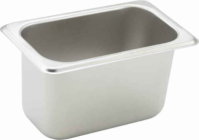 Winco 1/9 Size Steam Pan, 4-Inch, Stainless Steel