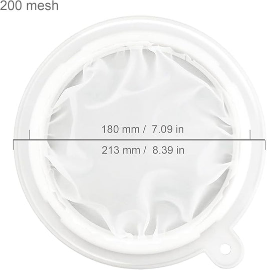 8.4in 200 Mesh Big Nylon Ultra-Fine Filter Mesh Strainer Sediments Sieve Colander for Straining Milk,Coffee,Tea