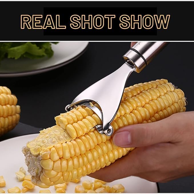 Stainless Steel Corn Peeler and Thresher Tool – Quickly Strip Corn Kernels from Cobs, Essential Kitchen Gadget for Effortless Corn Preparation