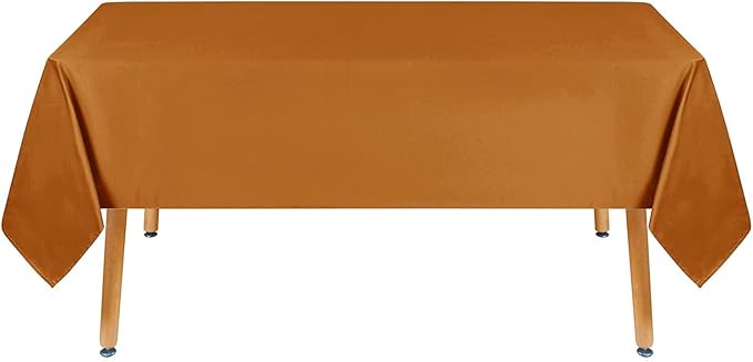 Obstal Bronze Rectangle Table Cloth - Heavy Duty Water Resistance Polyester Tablecloth, Decorative Fabric Table Cover for Outdoor and Indoor Use, 60x84 Inch