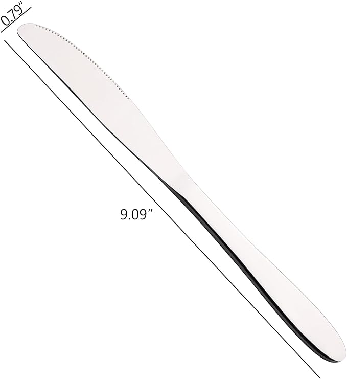 Obstnny 12-Piece Stainless Steel Dinner Knife, Table Knives Set