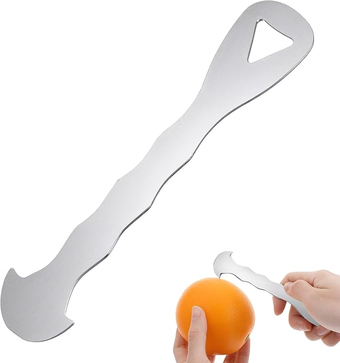 Orange Peeler Tool, 304 Stainless Steel Citrus Peeler for Oranges, Grapefruits & Lemons, Ergonomic Safe Cutter & Slicer, Easy Peel Skin Remover, Kitchen Fruit Peeling Tool
