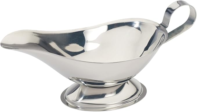 Winco Gravy Boat, 10-Ounce, Stainless Steel, Medium