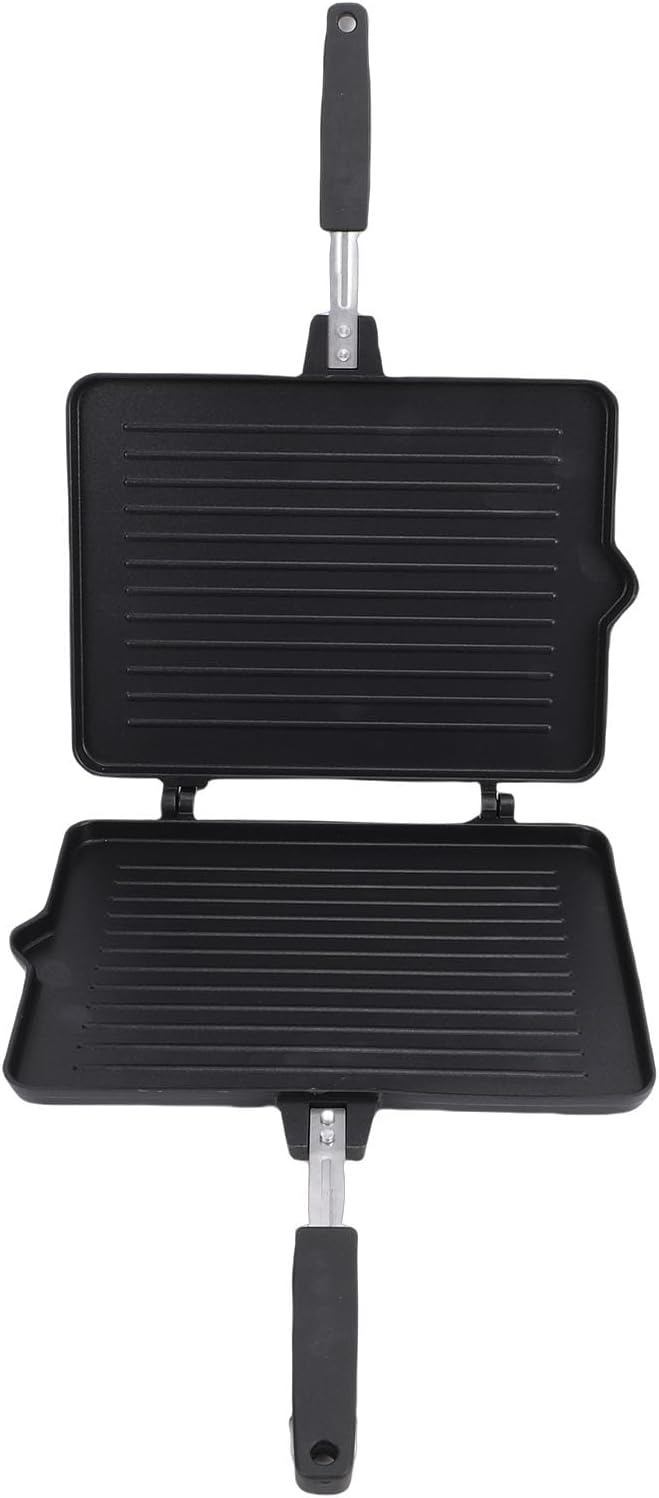 Maker, Double Sided Stovetop Toasted Panini Press, Non Stick Grill Plates Panini Maker Pan, Cheese Waffle Toaster Frying Pan for Home Kitchen Breakfast