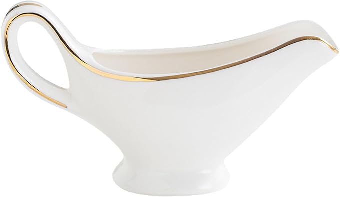 Ceramic Gravy Boat Ceramic Creamer Pitcher Gravy Sauce Boat Sauce Cup Milk Creamer Jug Porcelain Containers Kitchen Supplies (300ml)
