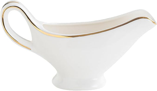 Ceramic Gravy Boat Ceramic Creamer Pitcher Gravy Sauce Boat Sauce Cup Milk Creamer Jug Porcelain Containers Kitchen Supplies (300ml)